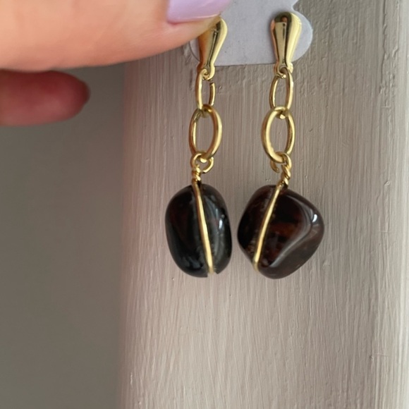 Genuine Natural Agate Earrings - Picture 7 of 9